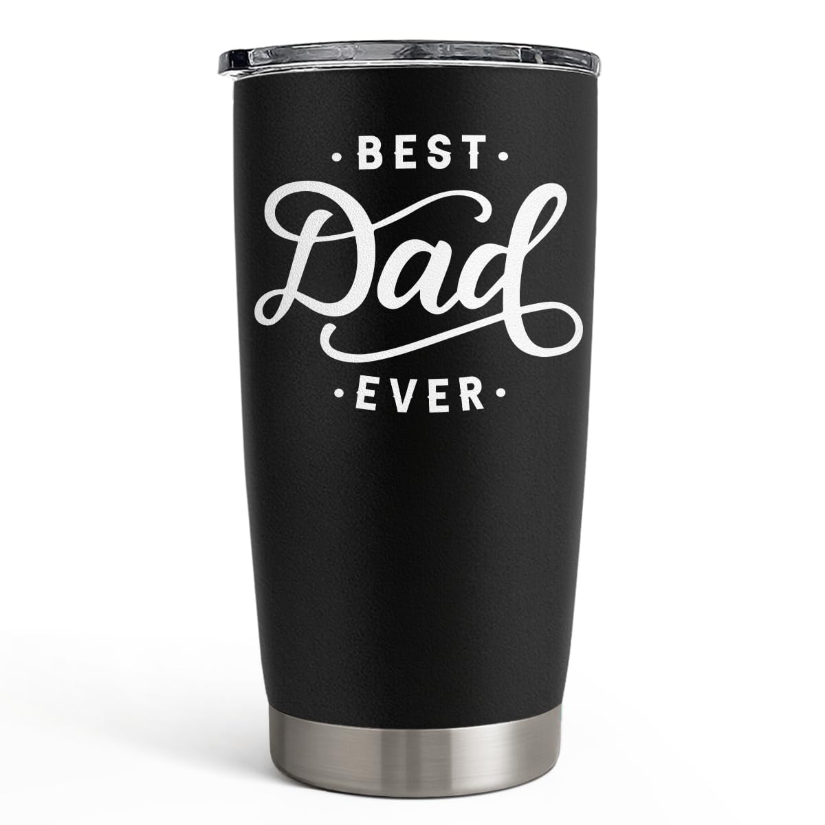 SANDJEST Best Dad Ever Tumbler with Lid - Dad Nutrition Facts 20oz Insulated Stainless Steel Mug - Coffee Mug for Travel Outdoor Sport Office, Gift for Father’s Day Birthday