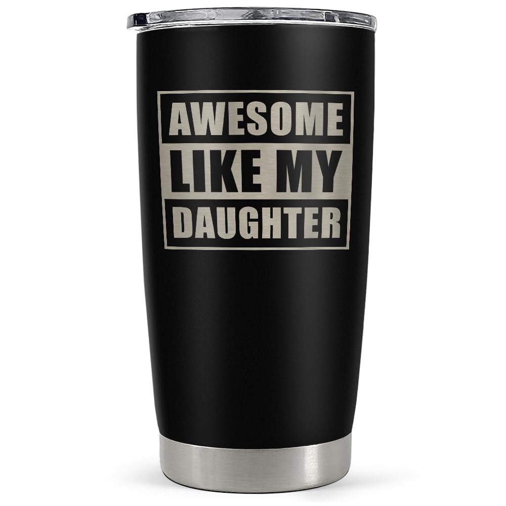 SANDJEST Best Dad Ever Tumbler with Lid - Dad Nutrition Facts 20oz Insulated Stainless Steel Mug - Coffee Mug for Travel Outdoor Sport Office, Gift for Father’s Day Birthday