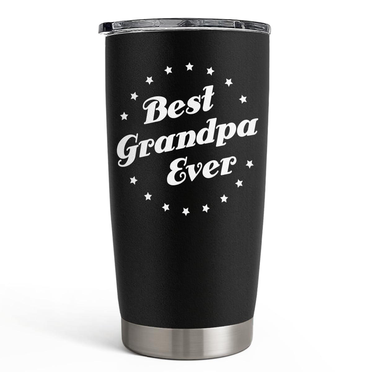 SANDJEST Best Dad Ever Tumbler with Lid - Dad Nutrition Facts 20oz Insulated Stainless Steel Mug - Coffee Mug for Travel Outdoor Sport Office, Gift for Father’s Day Birthday