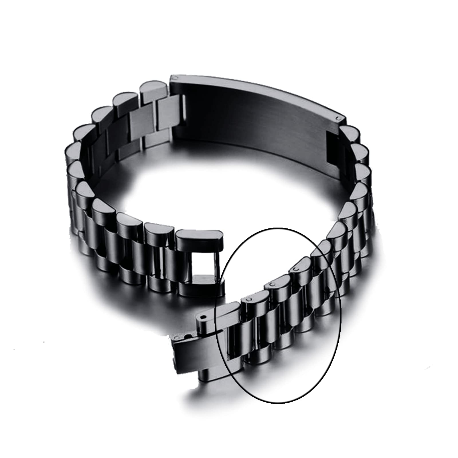VNOX Masculine Watch Band Stainless Steel Link Bracelet Personalized Jewelry Gift for Men DAD Father Husband Boyfriend