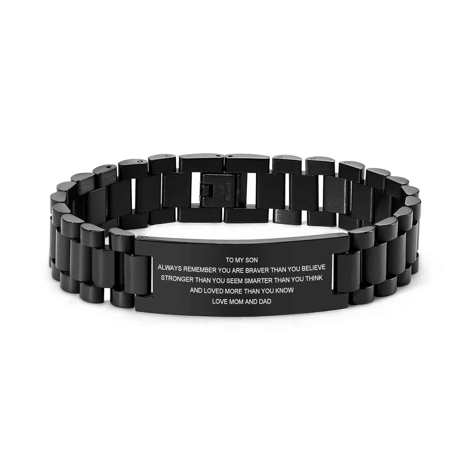 VNOX Masculine Watch Band Stainless Steel Link Bracelet Personalized Jewelry Gift for Men DAD Father Husband Boyfriend