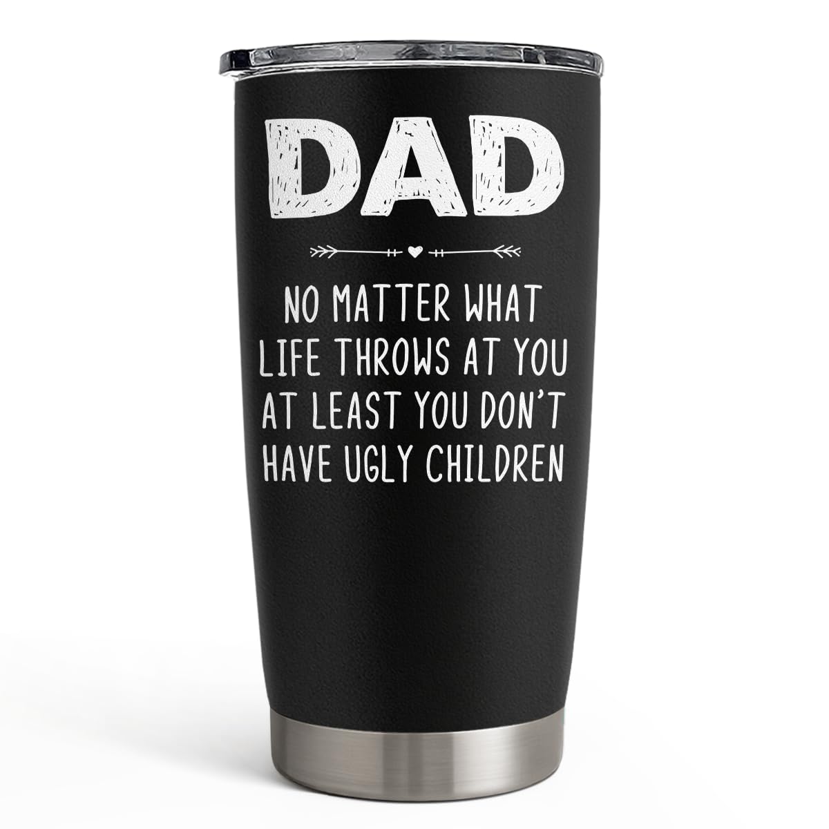SANDJEST Best Dad Ever Tumbler with Lid - Dad Nutrition Facts 20oz Insulated Stainless Steel Mug - Coffee Mug for Travel Outdoor Sport Office, Gift for Father’s Day Birthday