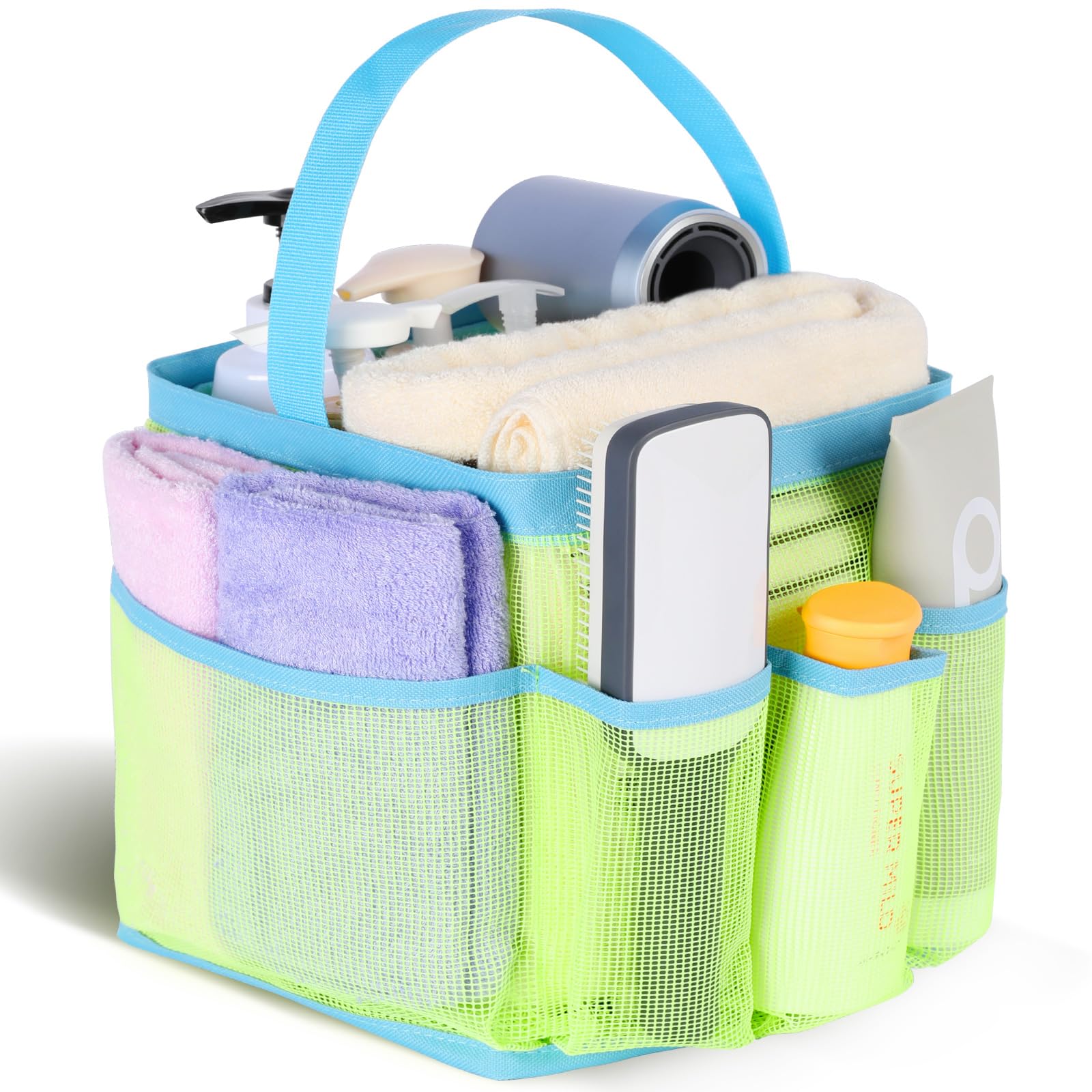 EUDELE Mesh Shower Caddy Portable for College Dorm Room Essentials, Shower Caddy Dorm with 8-Pocket Large Capacity for Beach, Swimming, Gym, Travel essentials