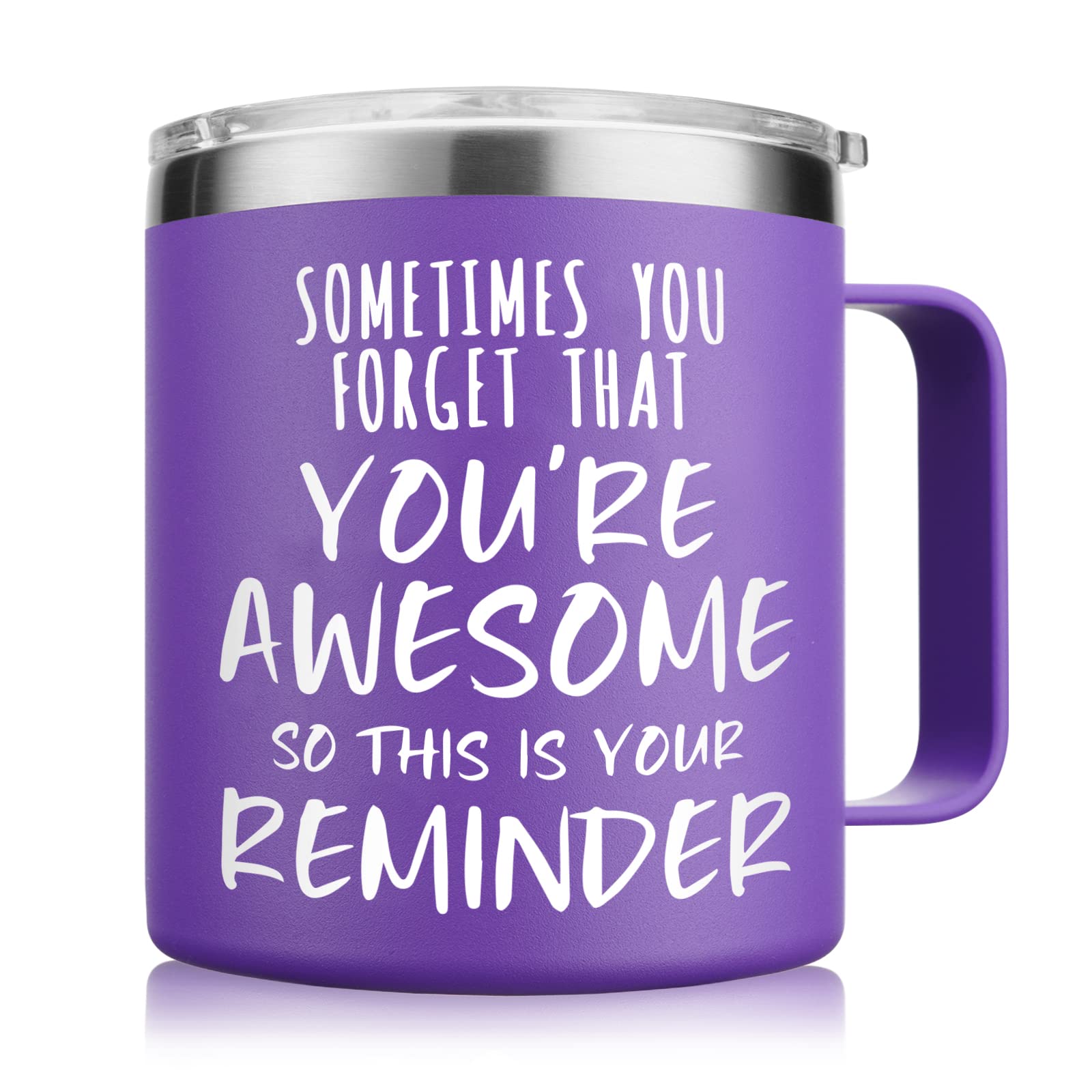 NOWWISH Inspirational Coffee Mug for Men, 14oz Vacuum Insulated Stainless Steel Cup, You Are Awesome Gift for Husband, Boyfriend, Dad - Navy Blue