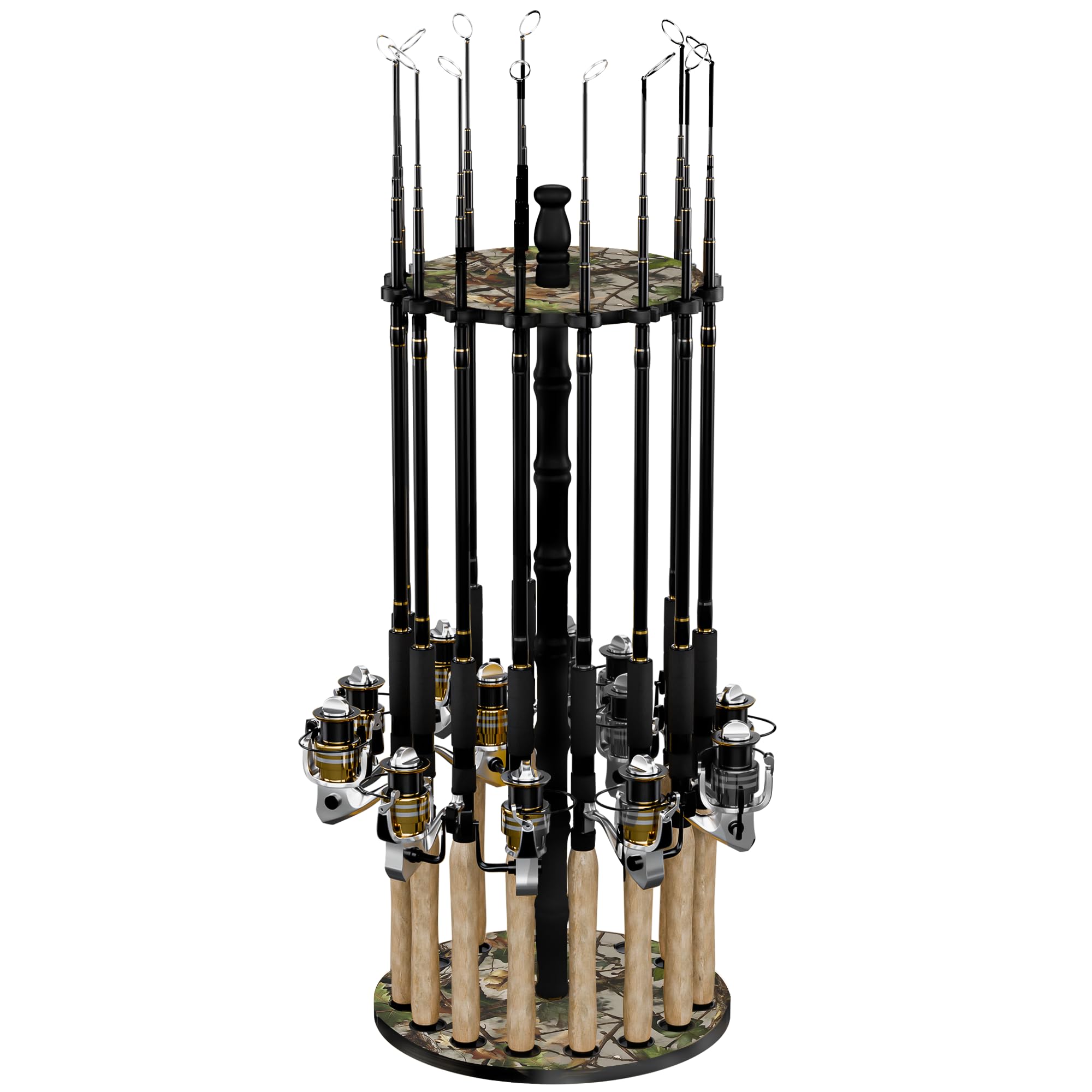 Rush Creek Creations | Rod Holder for 16 Fishing Poles, Garage Organization and Storage, for Reels, Gear, Accessories, Tackle Box