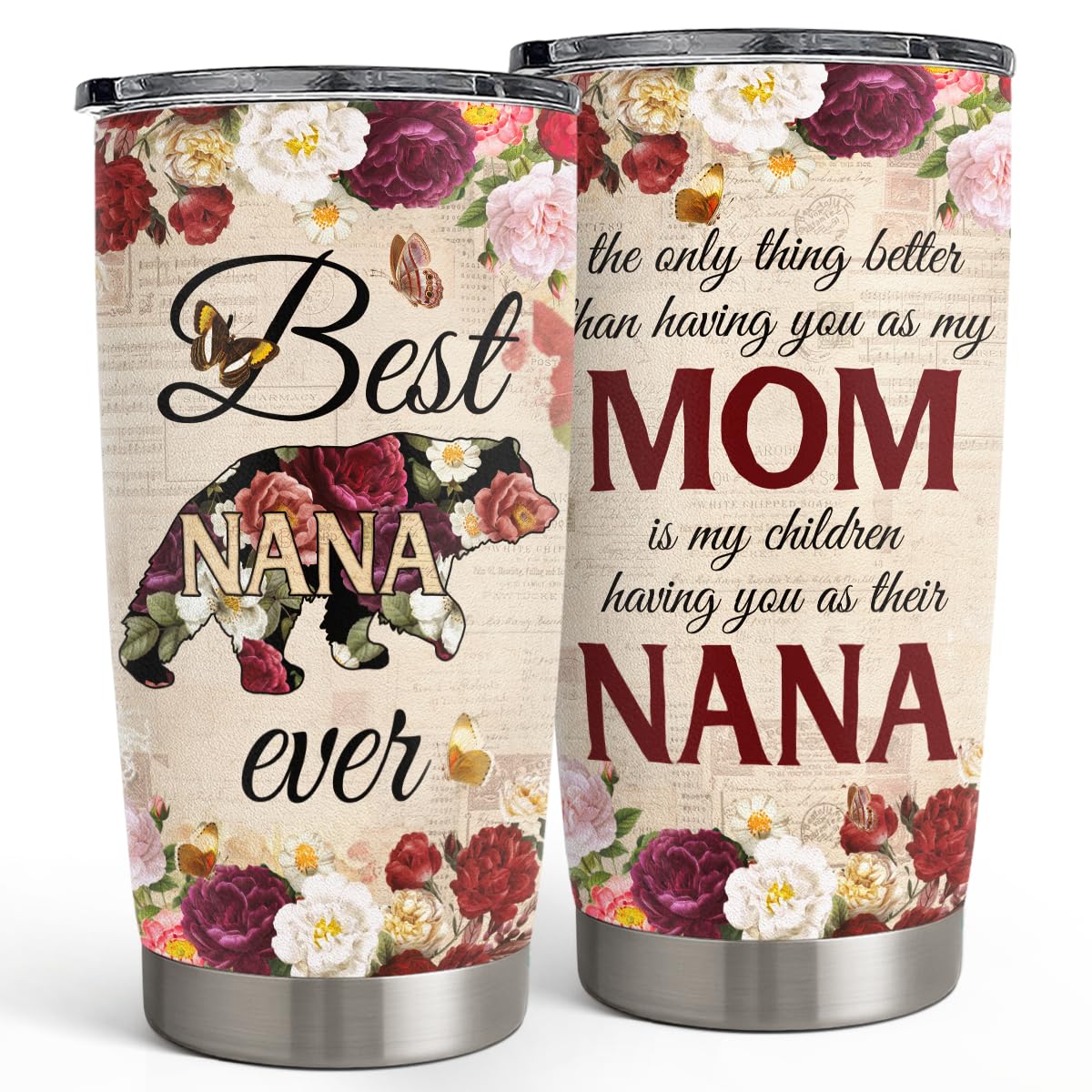 SANDJEST Best Dad Ever Tumbler with Lid - Dad Nutrition Facts 20oz Insulated Stainless Steel Mug - Coffee Mug for Travel Outdoor Sport Office, Gift for Father’s Day Birthday