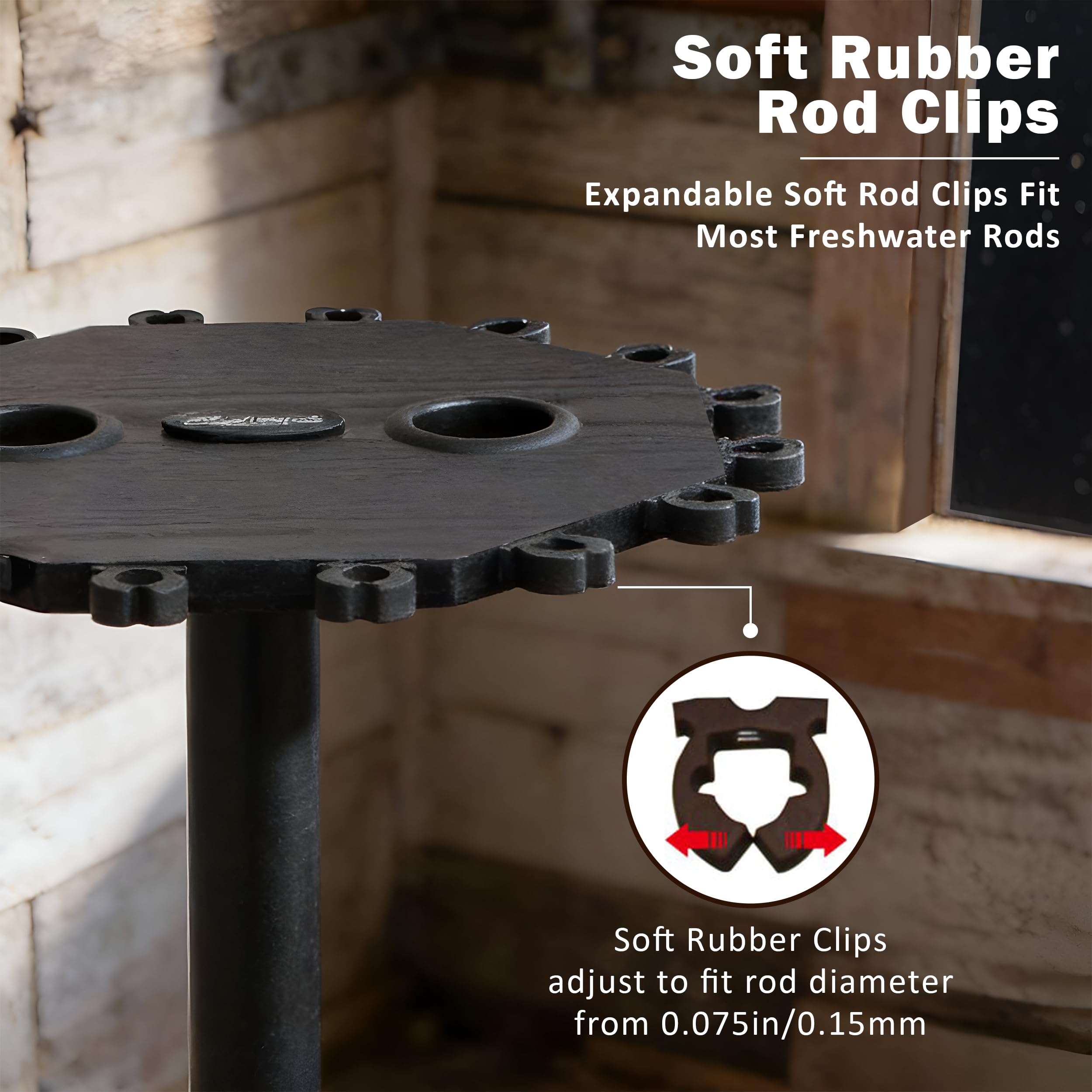 Rush Creek Creations | Rod Holder for 16 Fishing Poles, Garage Organization and Storage, for Reels, Gear, Accessories, Tackle Box