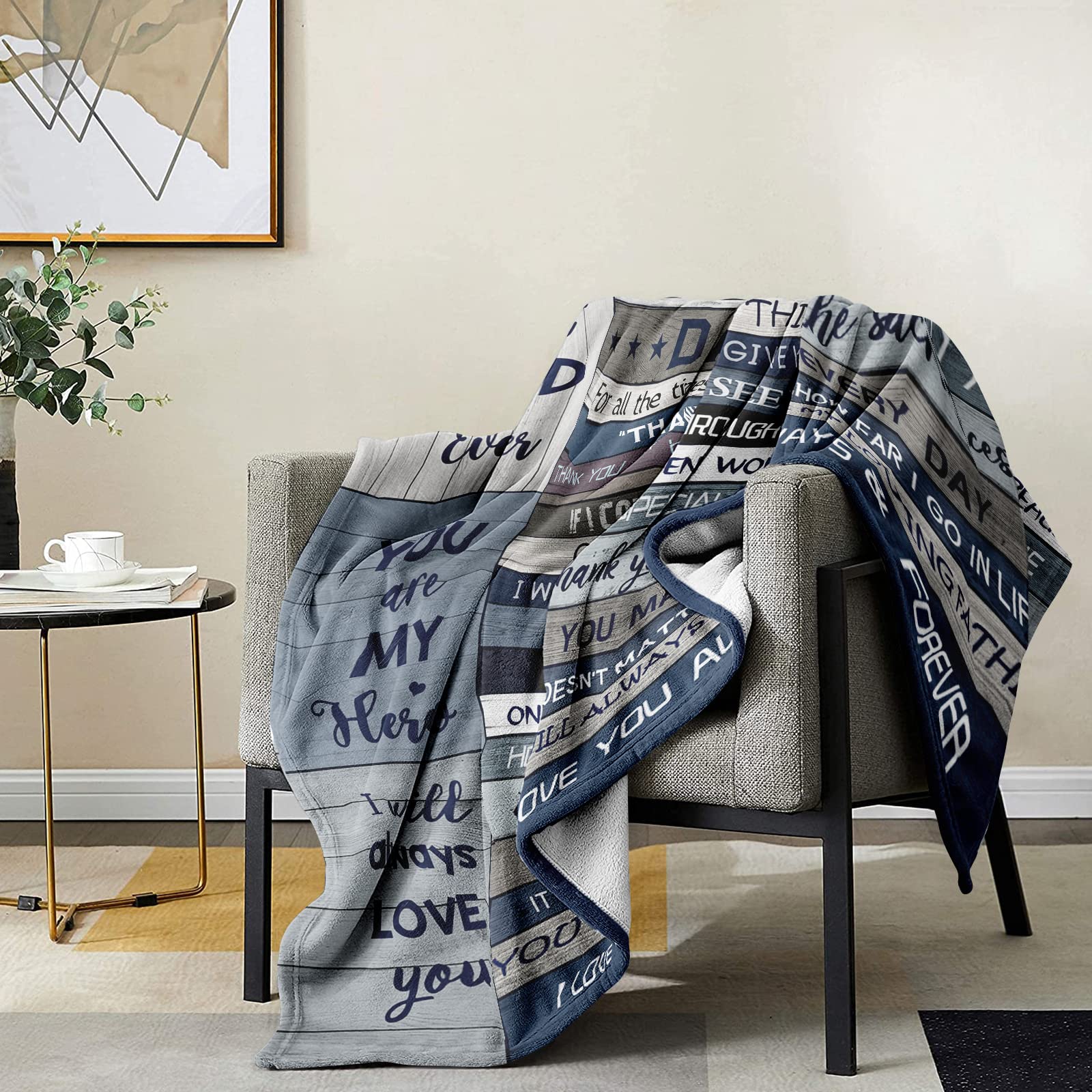 Yamco Dad Birthday Gifts Blanket - Dad Gifts from Daughter Christmas 60"x50" Blankets - Father Birthday Gifts for Dads Who Wants Nothing - Fathers Day Presents from Son - Best Daddy Ever Gift Ideas