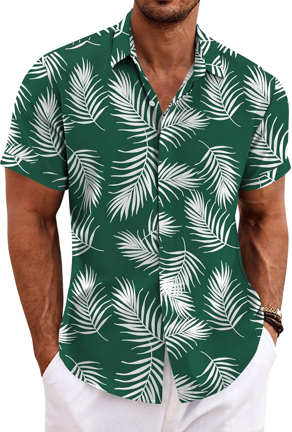 COOFANDY Men's Linen Shirts Short Sleeve Casual Shirts Button Down Shirt for Men Beach Summer Wedding Shirt