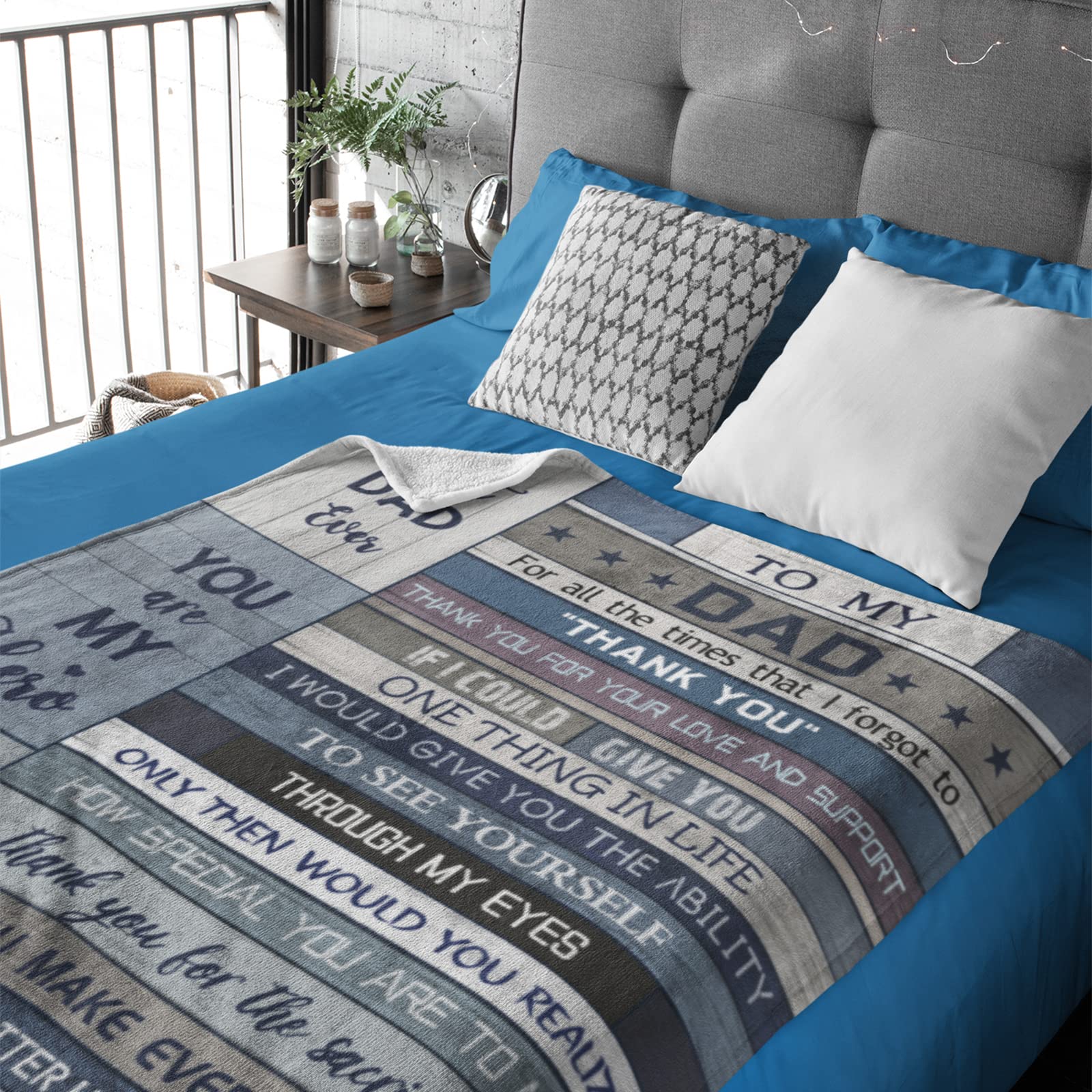 Yamco Dad Birthday Gifts Blanket - Dad Gifts from Daughter Christmas 60"x50" Blankets - Father Birthday Gifts for Dads Who Wants Nothing - Fathers Day Presents from Son - Best Daddy Ever Gift Ideas
