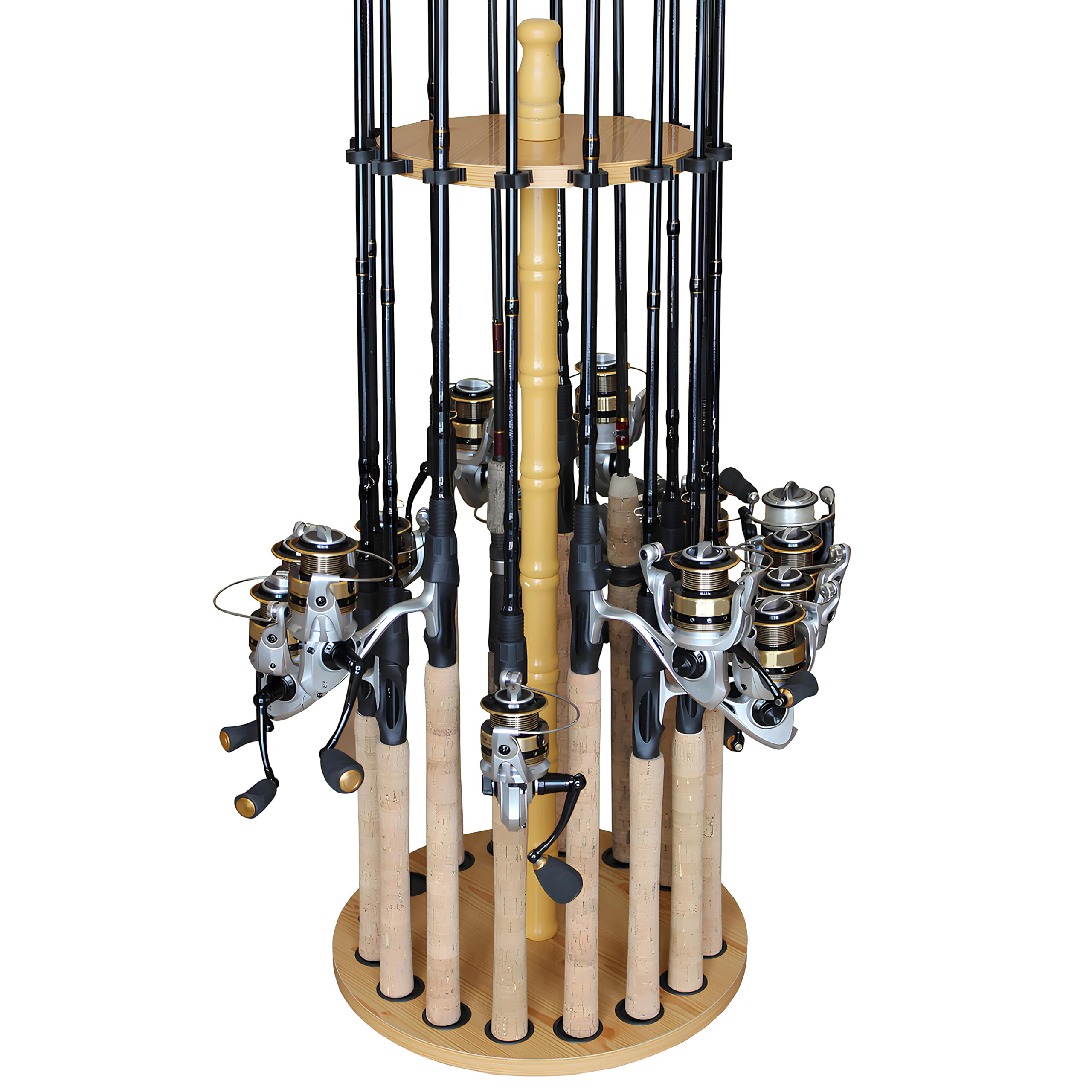 Rush Creek Creations | Rod Holder for 16 Fishing Poles, Garage Organization and Storage, for Reels, Gear, Accessories, Tackle Box