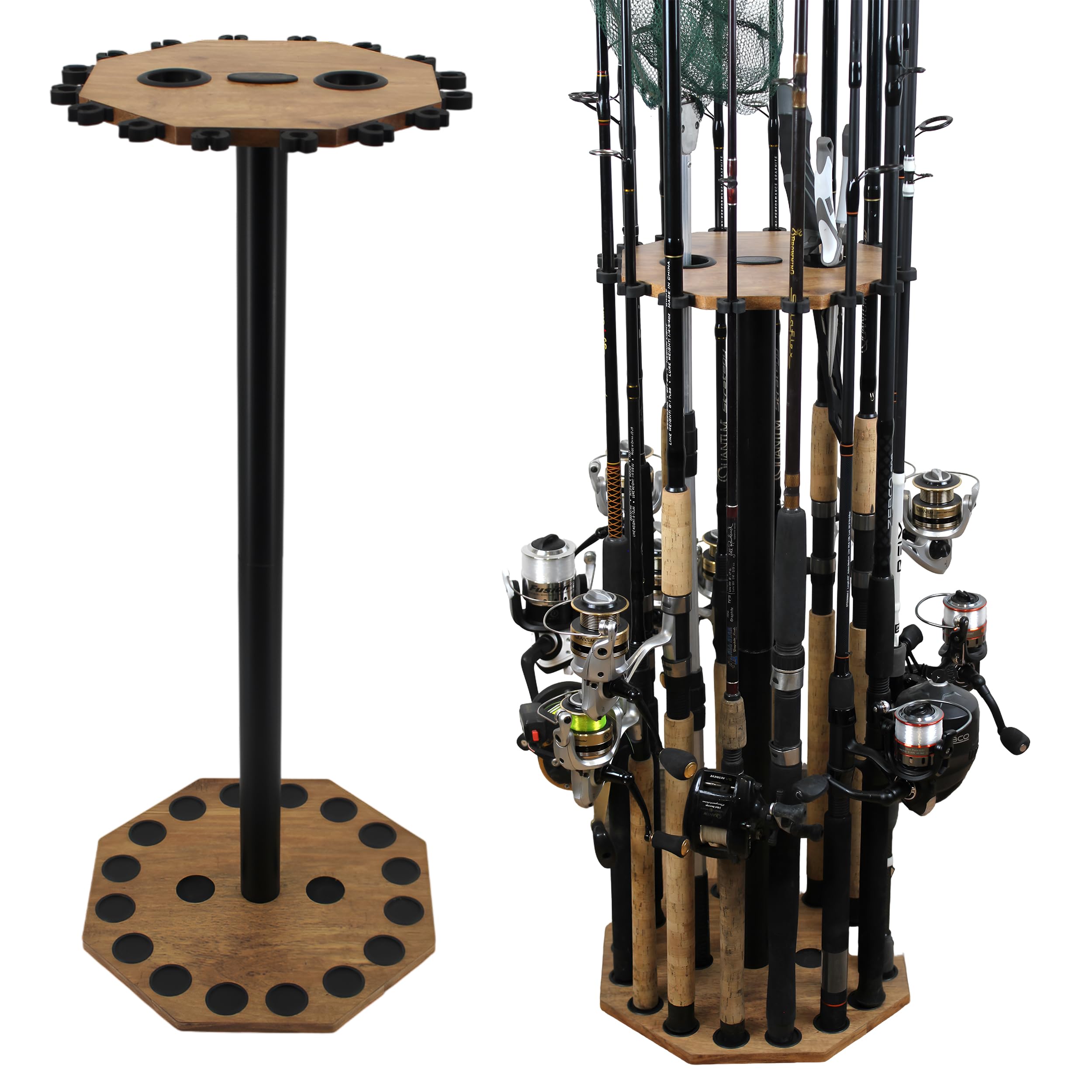 Rush Creek Creations | Rod Holder for 16 Fishing Poles, Garage Organization and Storage, for Reels, Gear, Accessories, Tackle Box