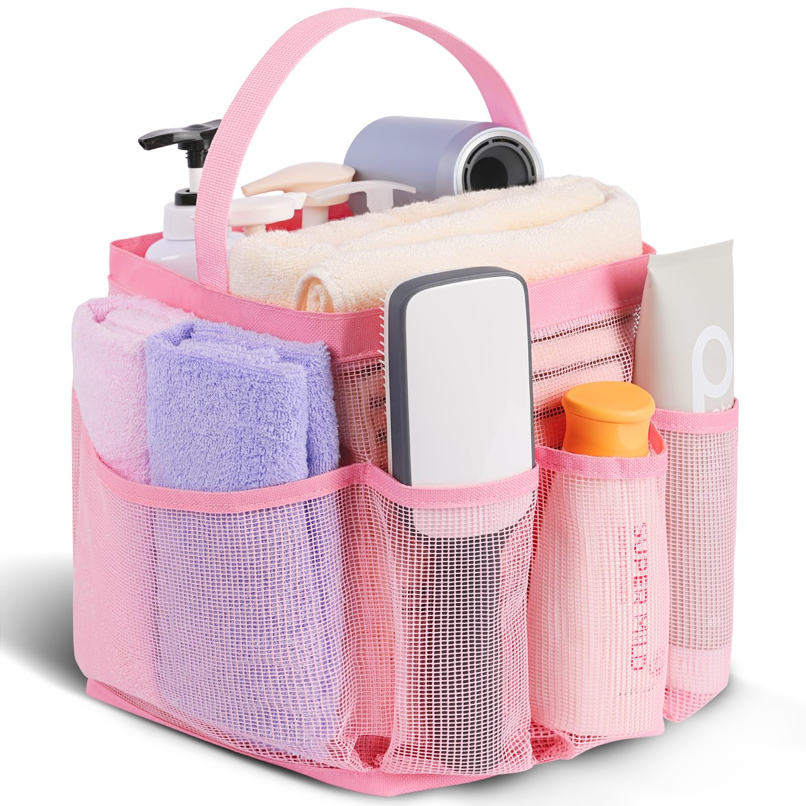 EUDELE Mesh Shower Caddy Portable for College Dorm Room Essentials, Shower Caddy Dorm with 8-Pocket Large Capacity for Beach, Swimming, Gym, Travel essentials