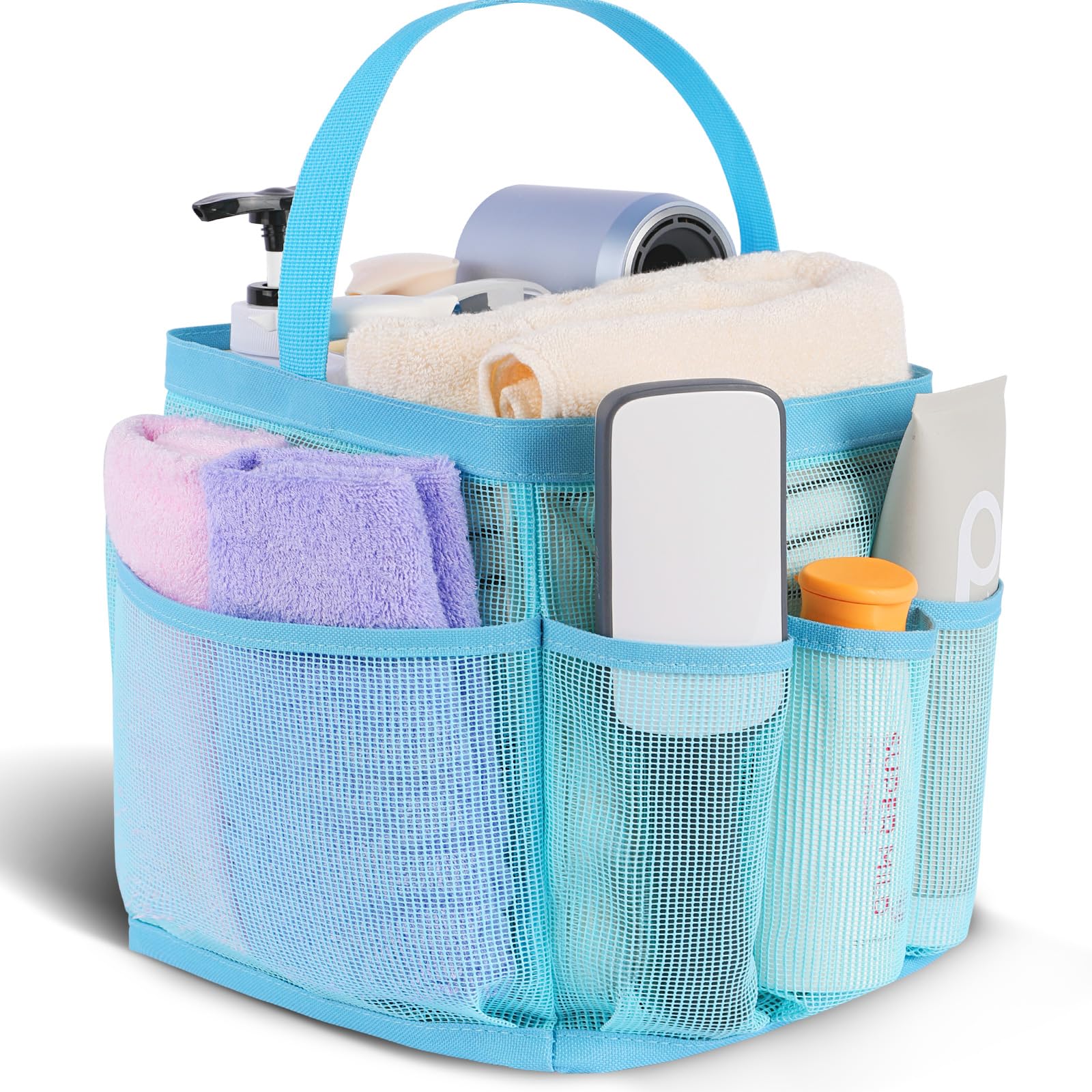 EUDELE Mesh Shower Caddy Portable for College Dorm Room Essentials, Shower Caddy Dorm with 8-Pocket Large Capacity for Beach, Swimming, Gym, Travel essentials
